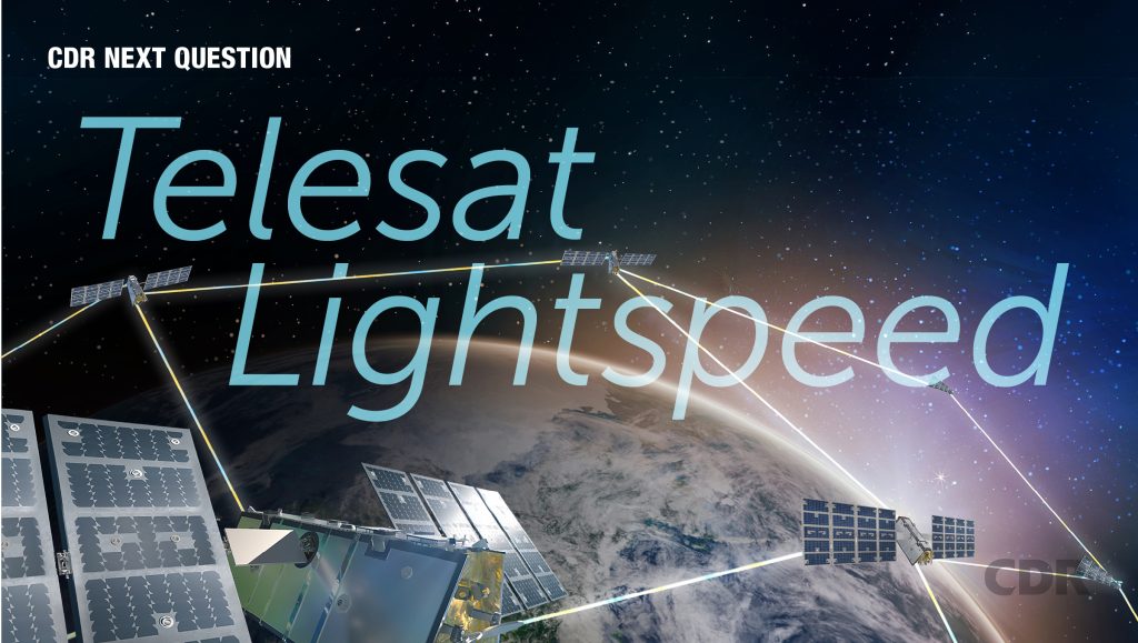 Telesat, satellite earth stock image