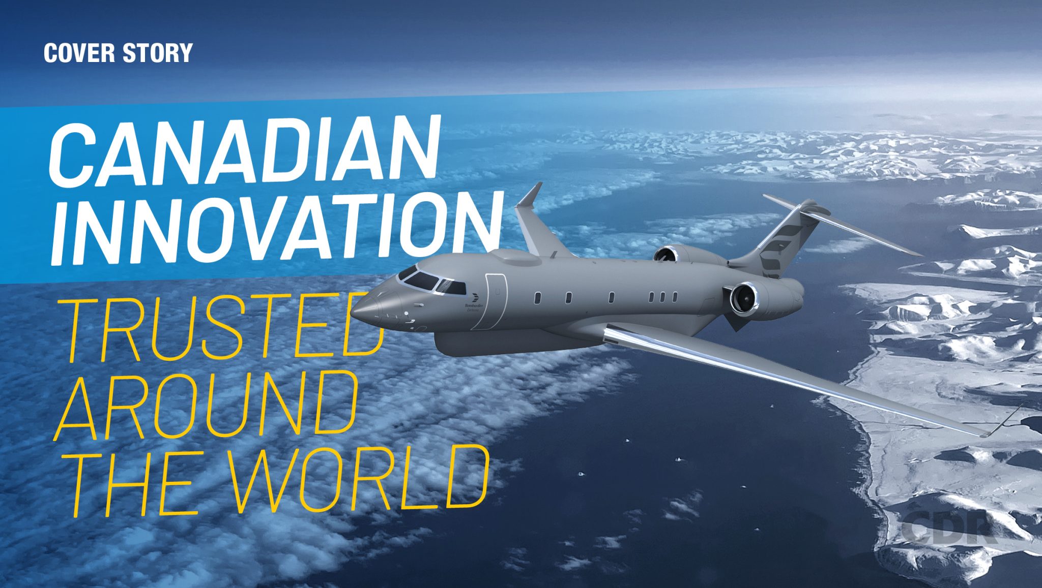 Bombardier aircraft over sea