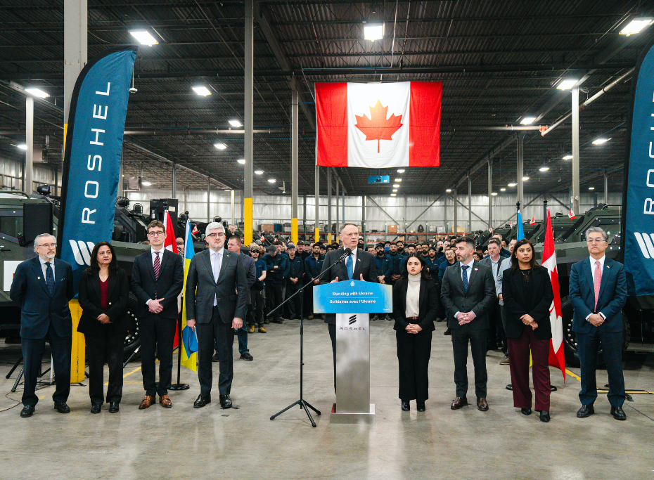 Minister McGuinty Visits Roshel facility and highlights armoured vehicles donation to Ukraine